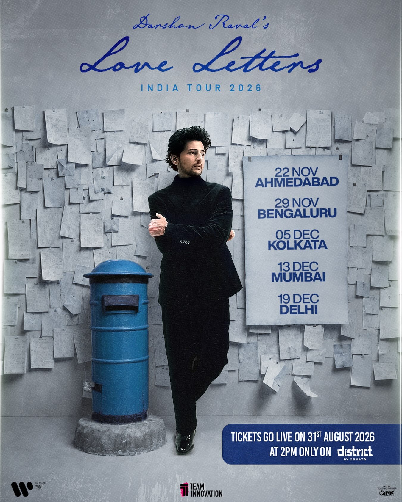 Darshan Raval's Love Letters India Tour 2026