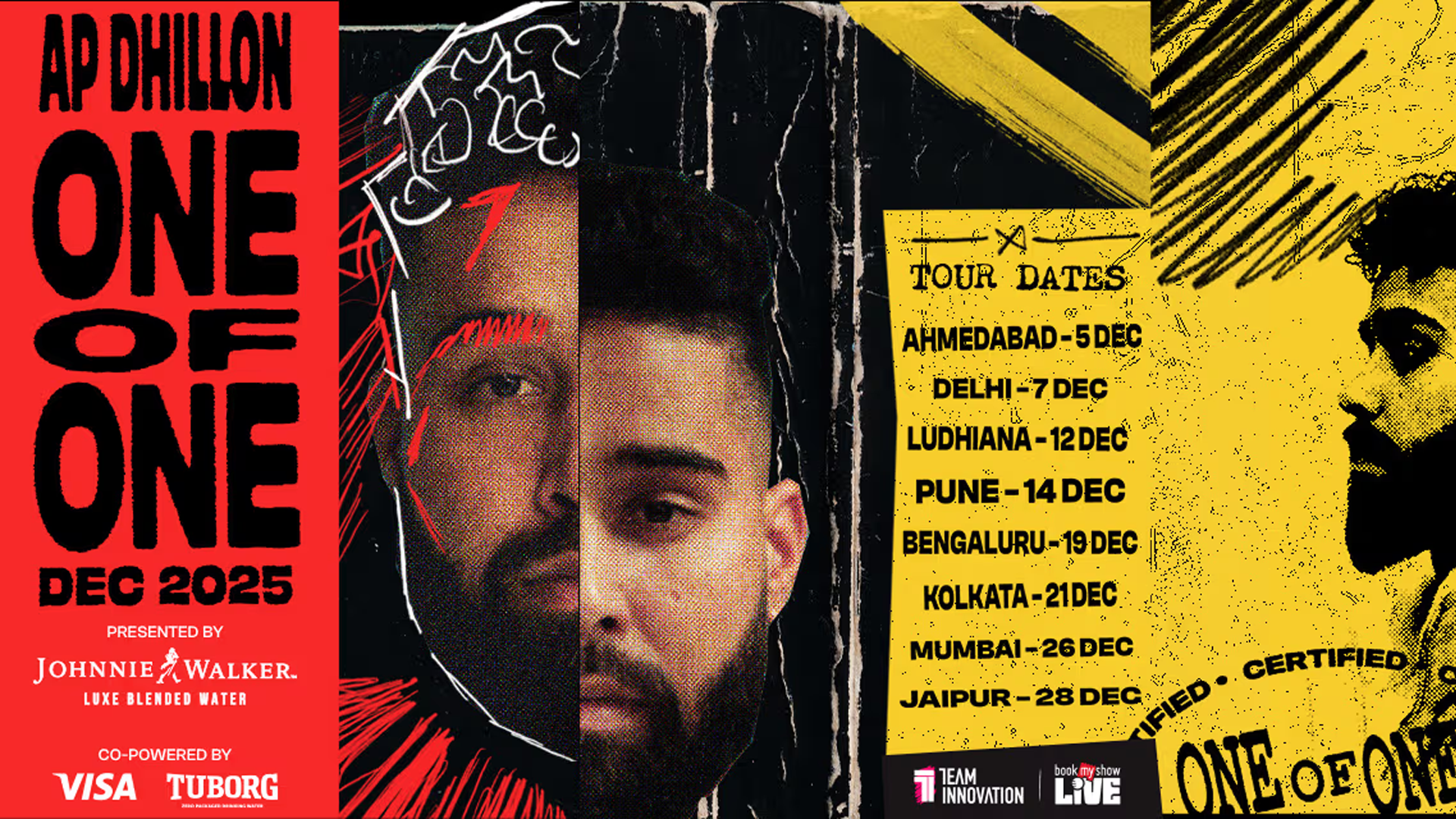 AP Dhillon One of One India Tour Poster