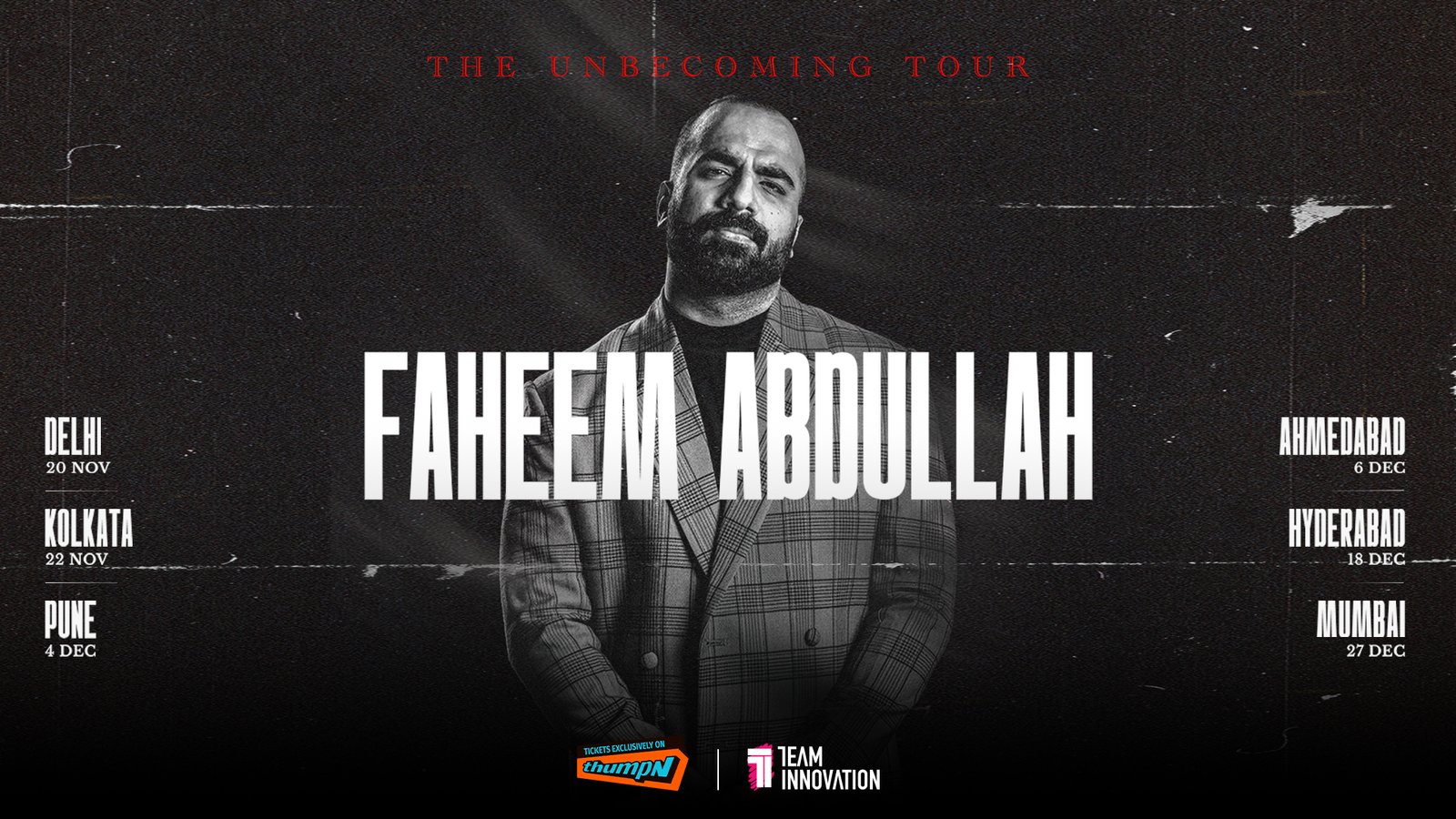 Faheem Abdullah – The Unbecoming Tour India 2026 poster